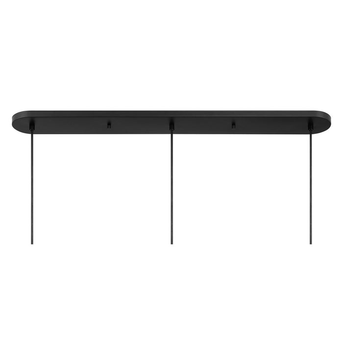 Meridian M100134MBK Three Light Linear Chandelier, Matte Black