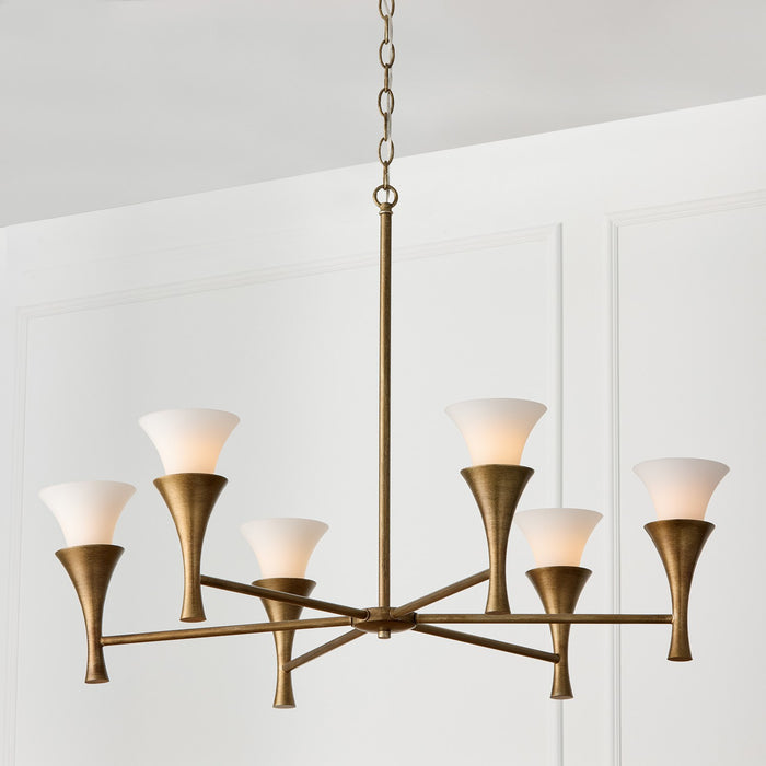 Capital Lighting 455761ML Six Light Chandelier, Mystic Luster
