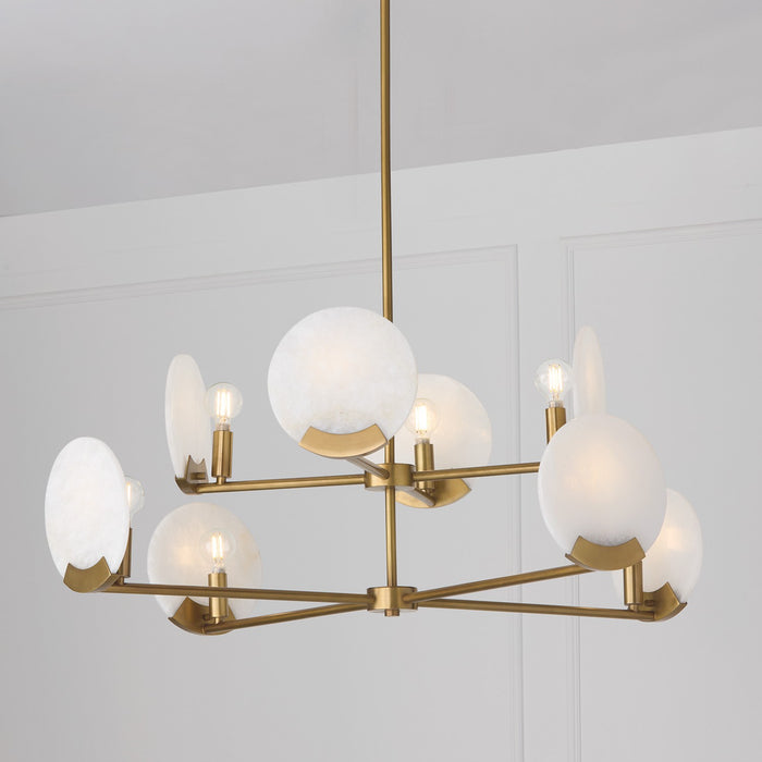 Capital Lighting 454681AD Eight Light Chandelier, Aged Brass