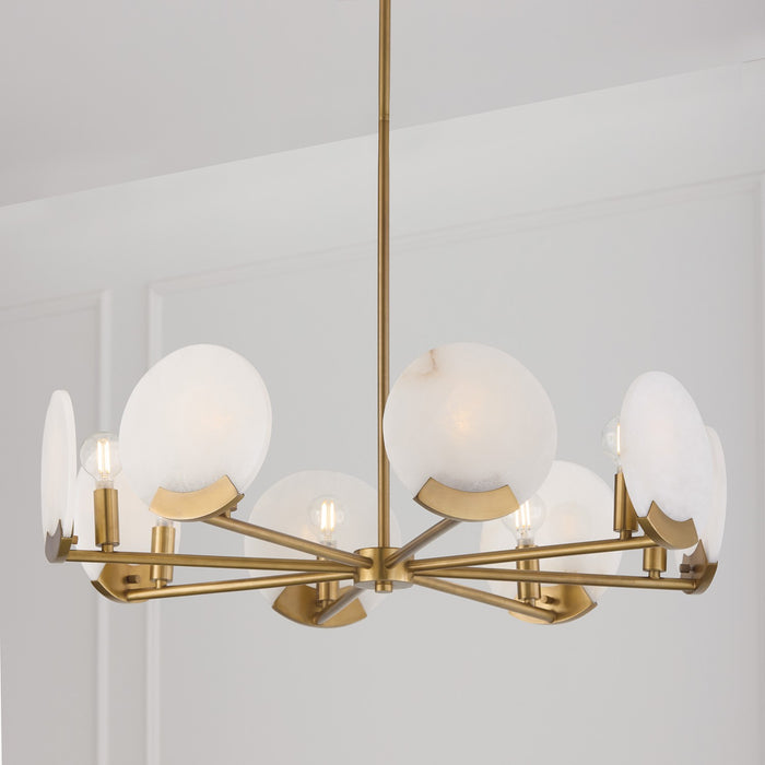 Capital Lighting 454682AD Eight Light Chandelier, Aged Brass