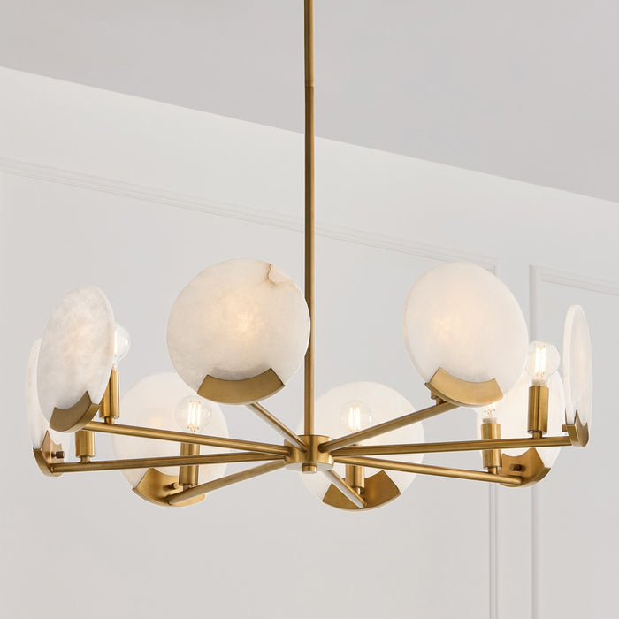 Capital Lighting 454682AD Eight Light Chandelier, Aged Brass