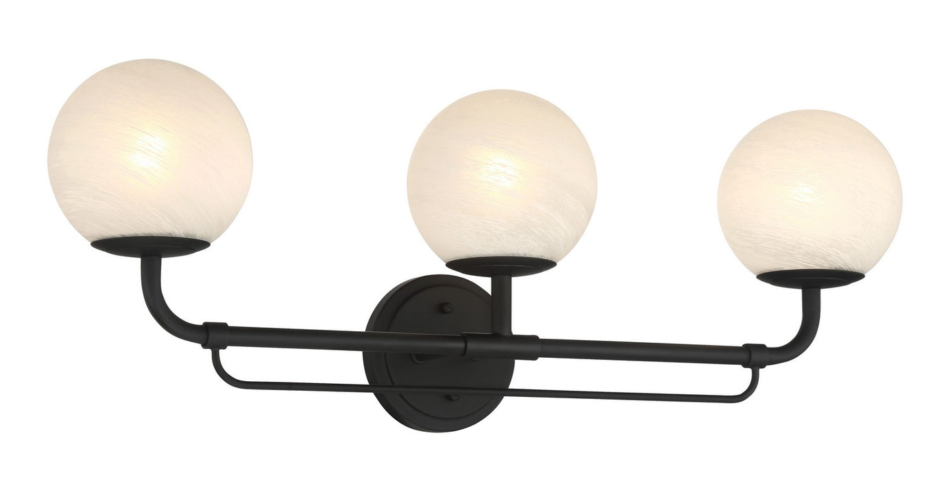 Minka-Lavery 3793-899 Three Light Vanity, Dark Matte Black