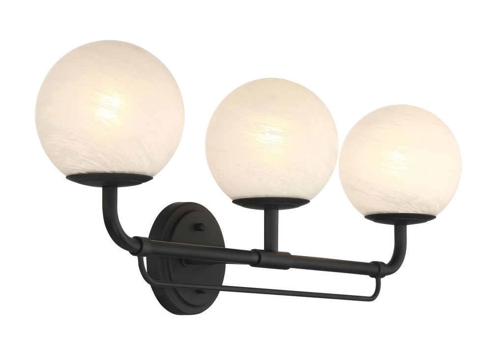 Minka-Lavery 3793-899 Three Light Vanity, Dark Matte Black