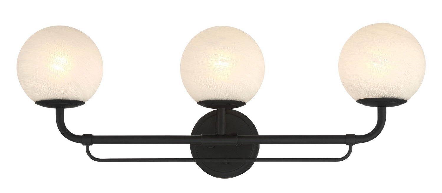 Minka-Lavery 3793-899 Three Light Vanity, Dark Matte Black