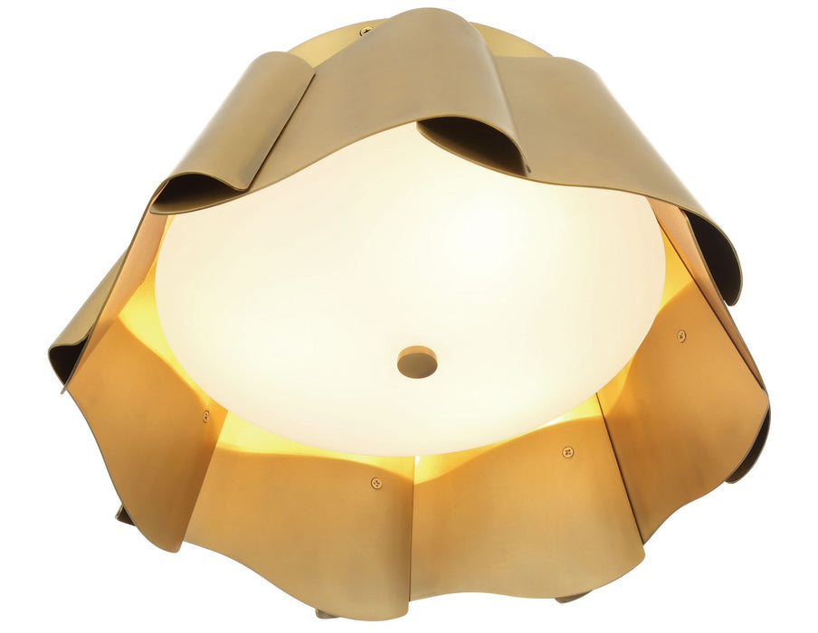 Minka-Lavery 3955-732 Three Light Flush Mount, Legacy Brass