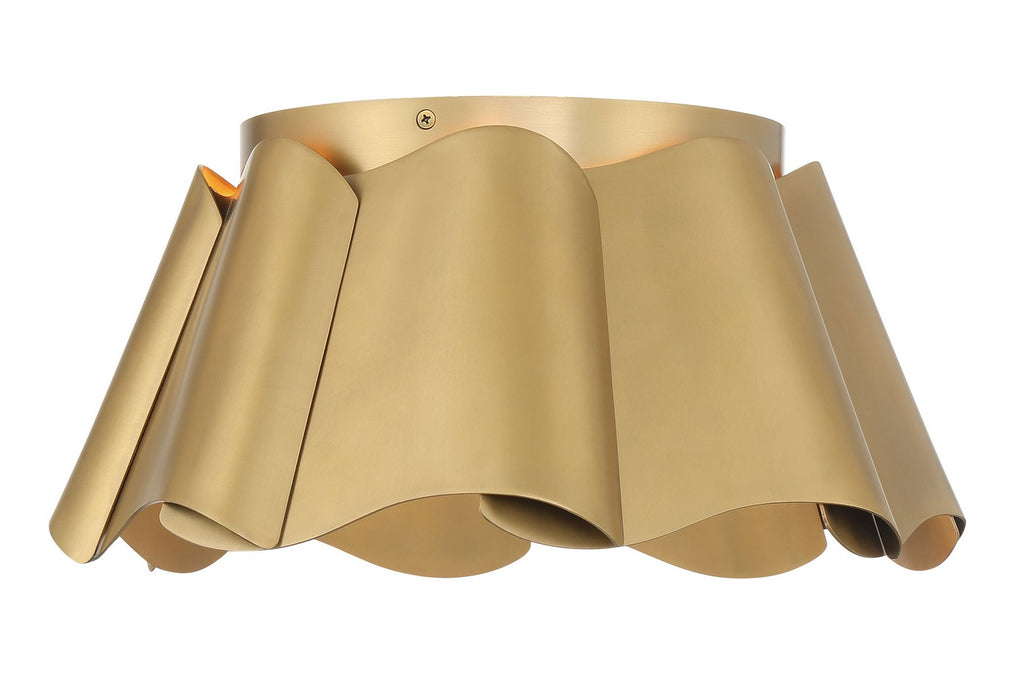 Minka-Lavery 3955-732 Three Light Flush Mount, Legacy Brass