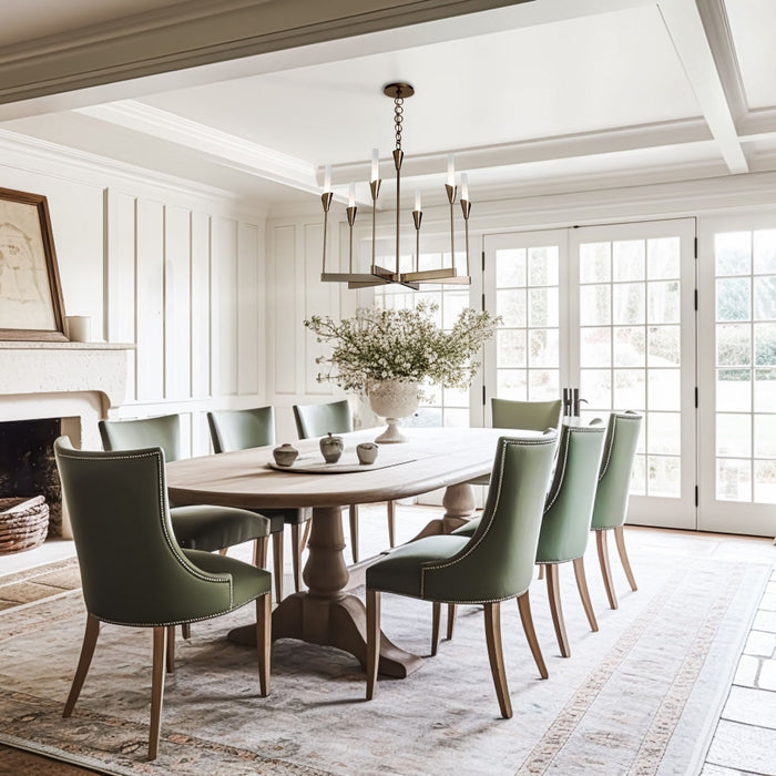 Hubbardton Forge 101702-SKT-86-WC0821 Six Light Chandelier, Modern Brass