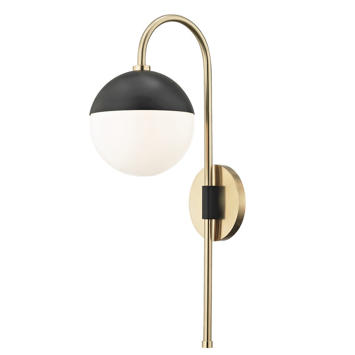 Mitzi HL249101-AGB/BK One Light Wall Sconce, Aged Brass/Black