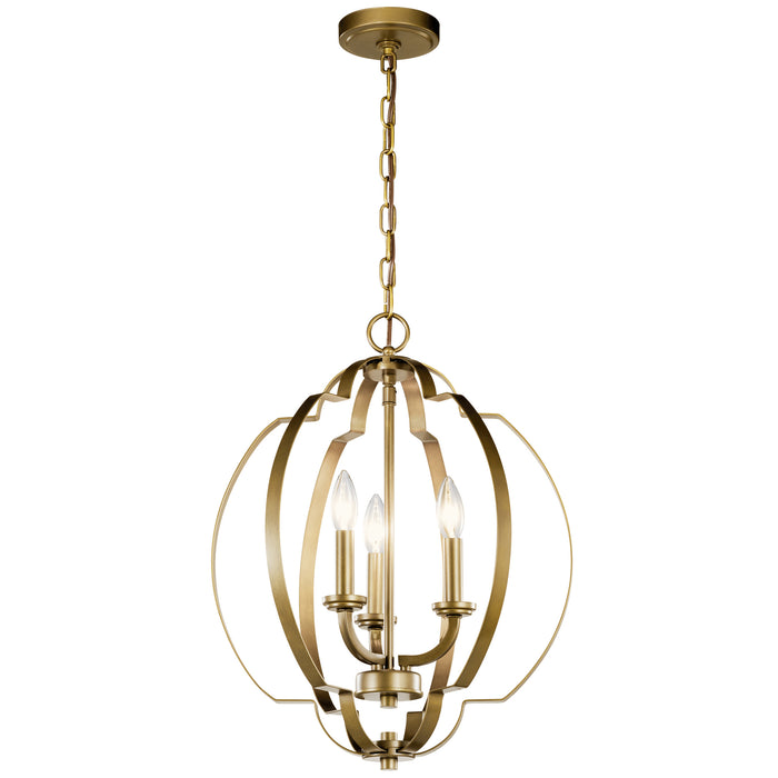 Kichler 42140NBR Three Light Pendant, Natural Brass
