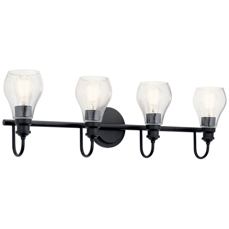 Kichler 45393BK Four Light Bath, Black