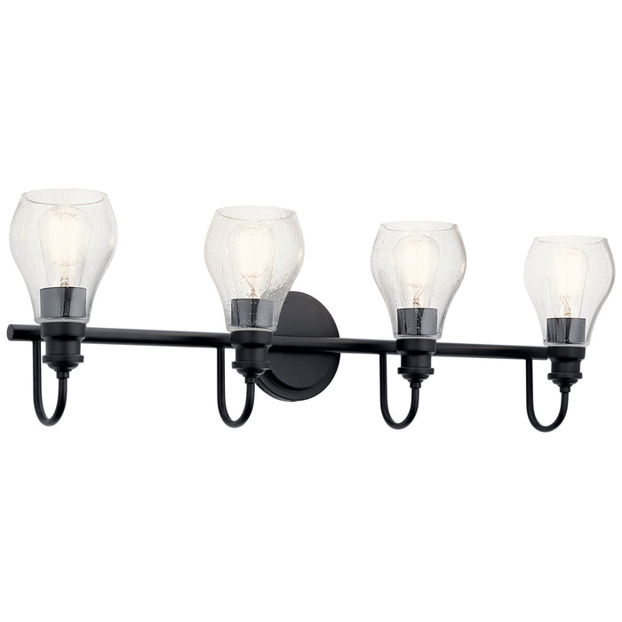 Kichler 45393BK Four Light Bath, Black