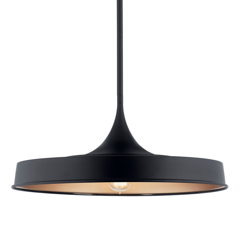 Kichler 52096BK One Light Pendant/Semi Flush, Black