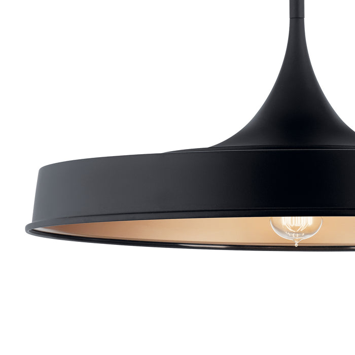 Kichler 52096BK One Light Pendant/Semi Flush, Black