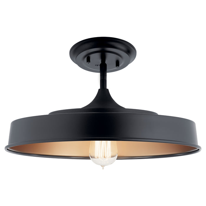 Kichler 52098BK One Light Semi Flush Mount, Black