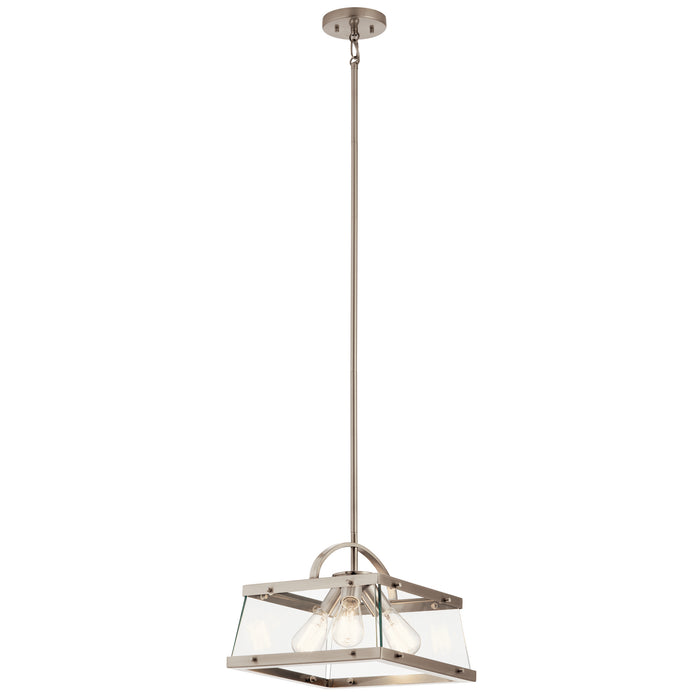Kichler 52125CLP Three Light Pendant/Semi Flush Mount, Classic Pewter