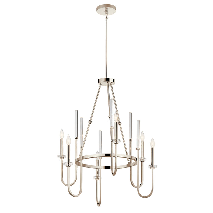 Kichler 52209PN Six Light Chandelier, Polished Nickel
