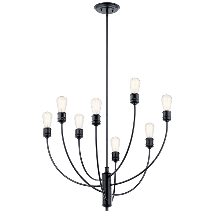 Kichler 52255BK Eight Light Chandelier, Black