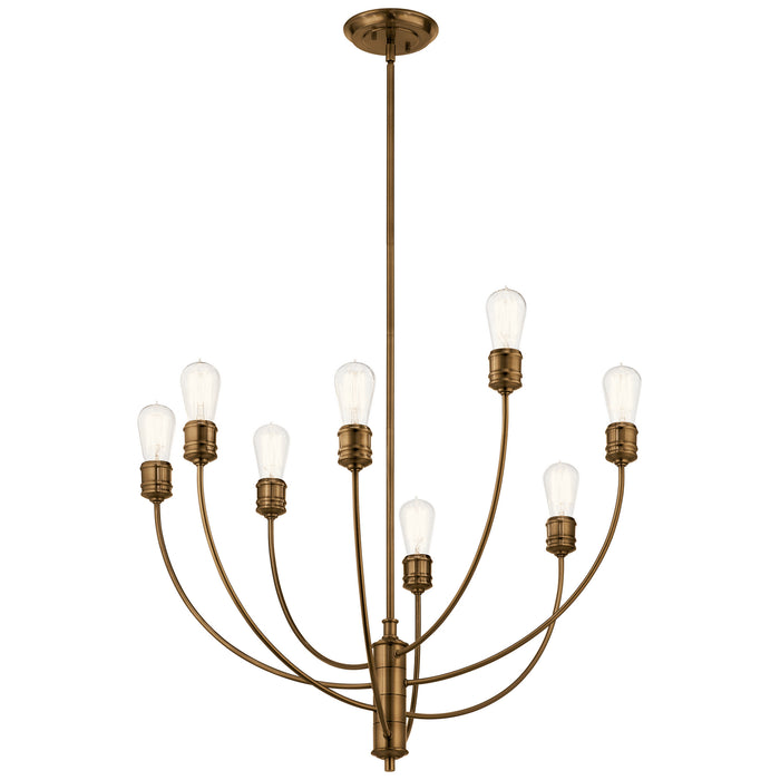 Kichler 52255SB Eight Light Chandelier, Satin Bronze