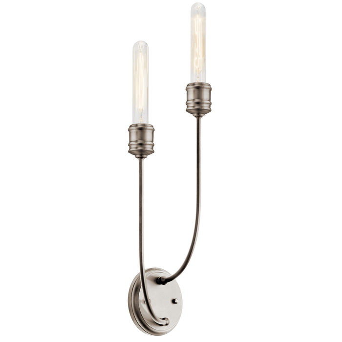 Kichler 52259CLP Two Light Wall Sconce, Classic Pewter