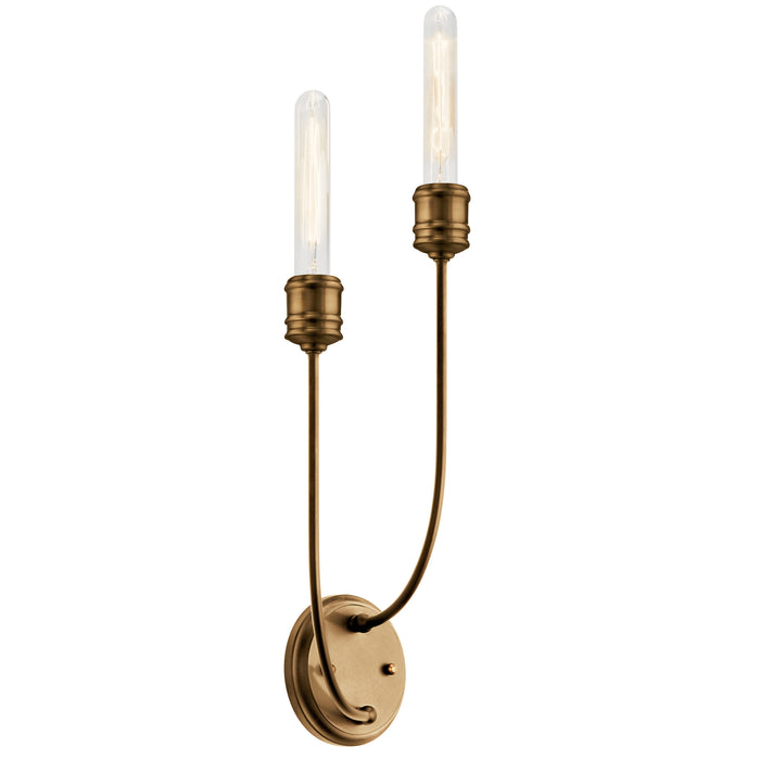 Kichler 52259SB Two Light Wall Sconce, Satin Bronze