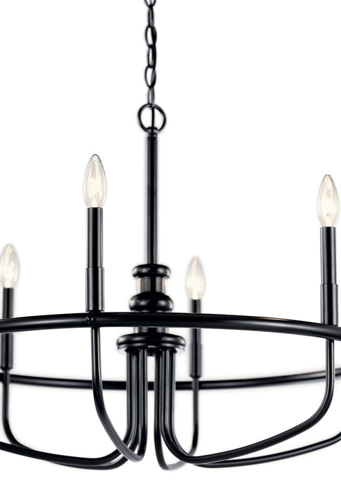 Kichler 52304BK Six Light Chandelier, Black (Open Box - Final Sale)