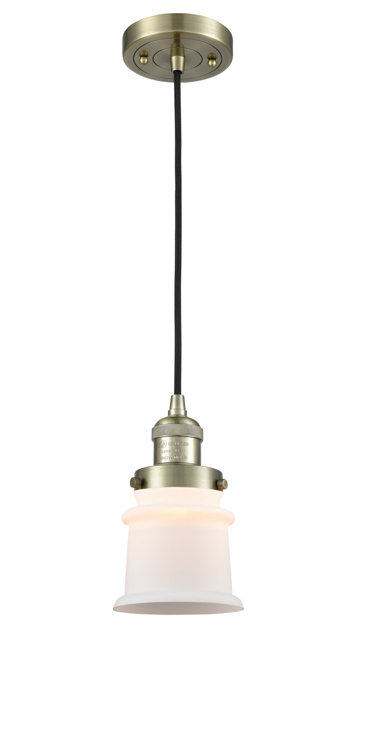 Innovations 201C-AB-G181S One Light Mini Pendant, Antique Brass