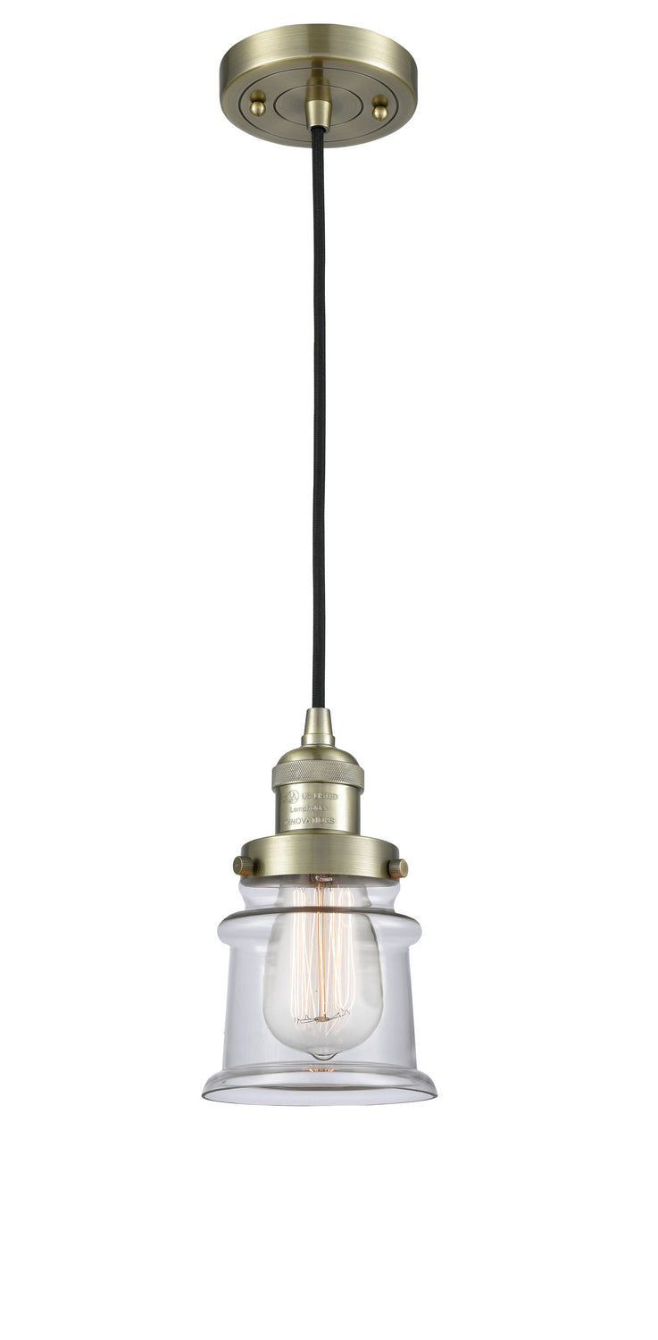 Innovations 201C-AB-G182S One Light Mini Pendant, Antique Brass