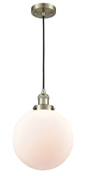 Innovations 201C-AB-G201-10 One Light Mini Pendant, Antique Brass