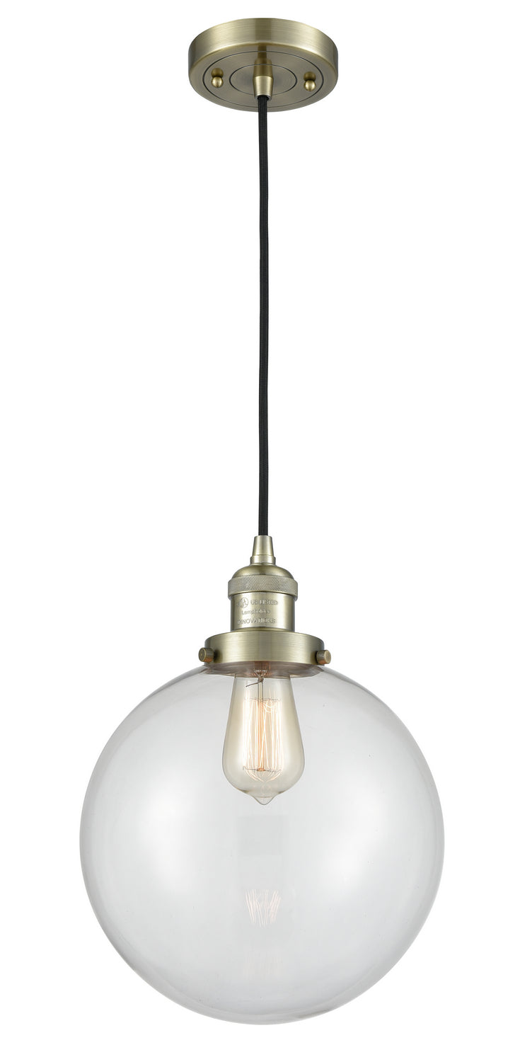 Innovations 201C-AB-G202-10 One Light Mini Pendant, Antique Brass