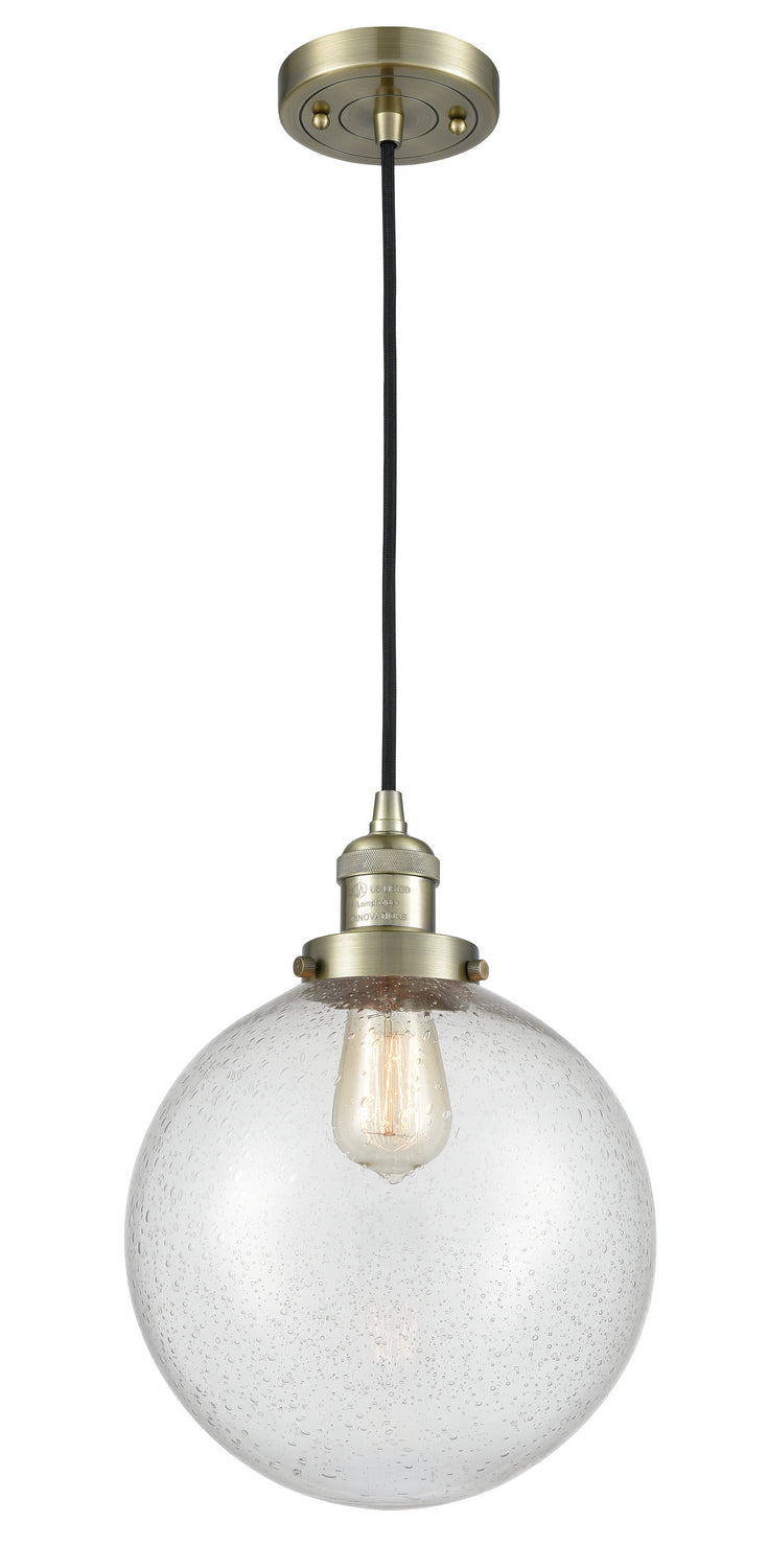 Innovations 201C-AB-G204-10 One Light Mini Pendant, Antique Brass