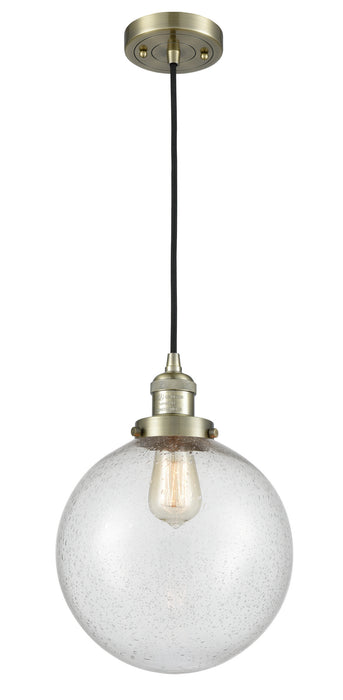Innovations 201C-AB-G204-10 One Light Mini Pendant, Antique Brass