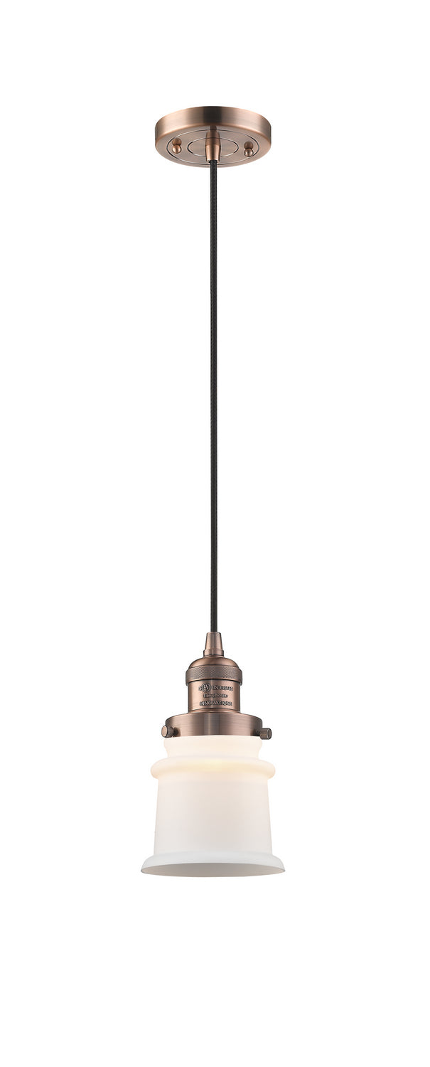 Innovations 201C-AC-G181S One Light Mini Pendant, Antique Copper