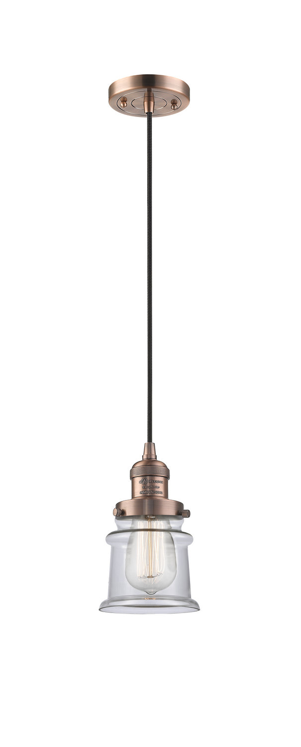 Innovations 201C-AC-G182S One Light Mini Pendant, Antique Copper