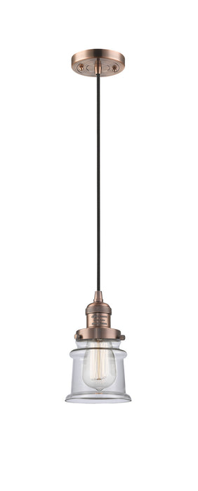 Innovations 201C-AC-G182S One Light Mini Pendant, Antique Copper