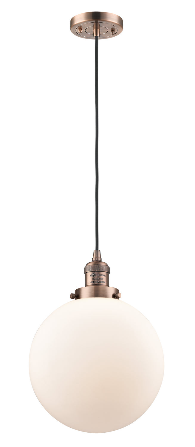Innovations 201C-AC-G201-10 One Light Mini Pendant, Antique Copper