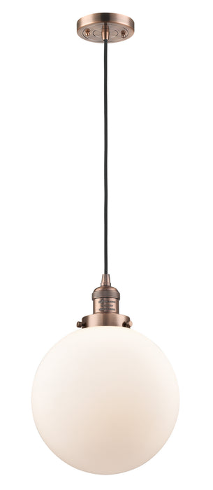 Innovations 201C-AC-G201-10 One Light Mini Pendant, Antique Copper