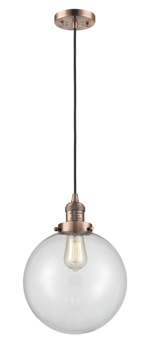 Innovations 201C-AC-G202-10 One Light Mini Pendant, Antique Copper