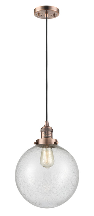 Innovations 201C-AC-G204-10 One Light Mini Pendant, Antique Copper