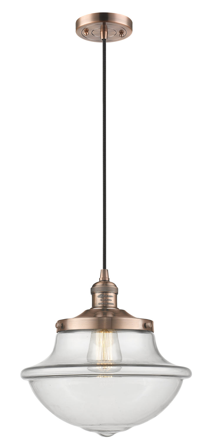 Innovations 201C-AC-G542 One Light Mini Pendant, Antique Copper