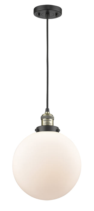 Innovations 201C-BAB-G201-10 One Light Mini Pendant, Black Antique Brass