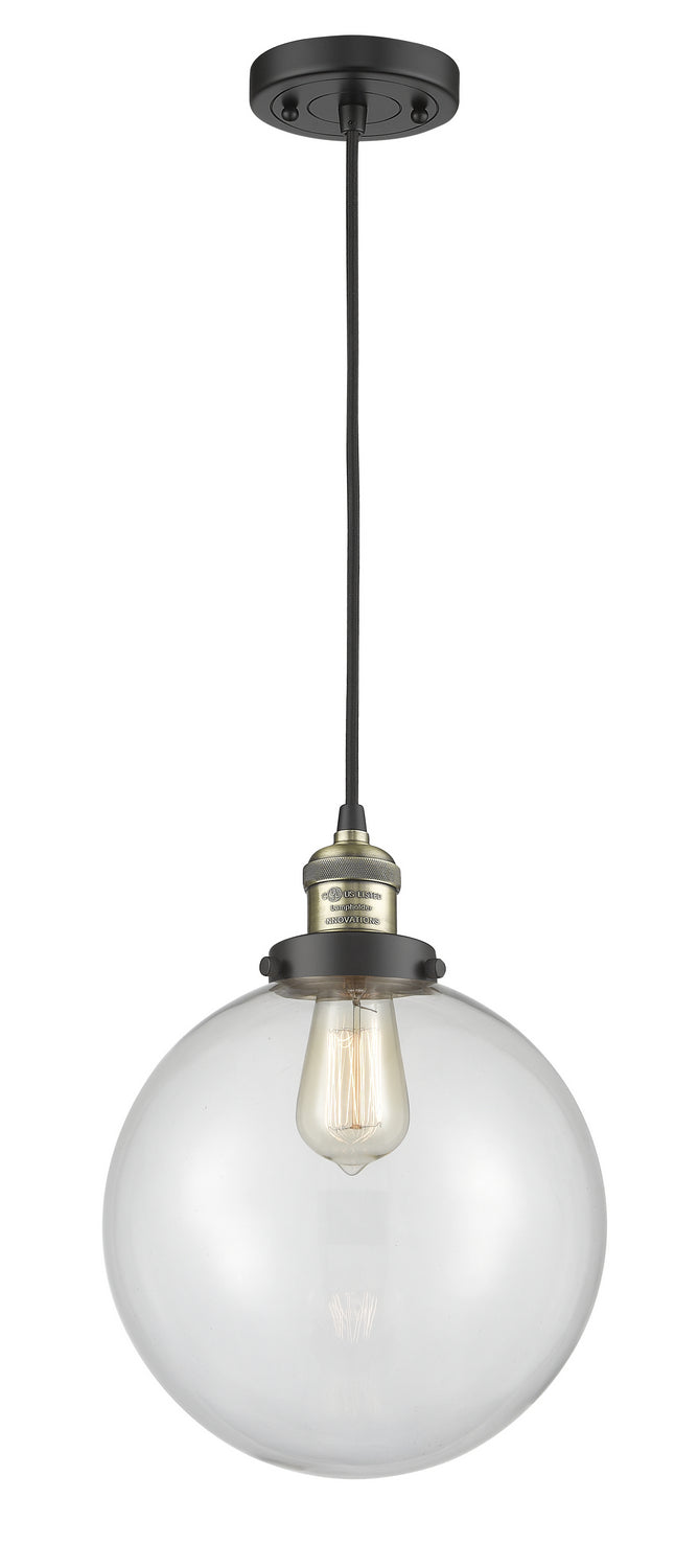 Innovations 201C-BAB-G202-10 One Light Mini Pendant, Black Antique Brass