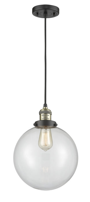 Innovations 201C-BAB-G202-10 One Light Mini Pendant, Black Antique Brass