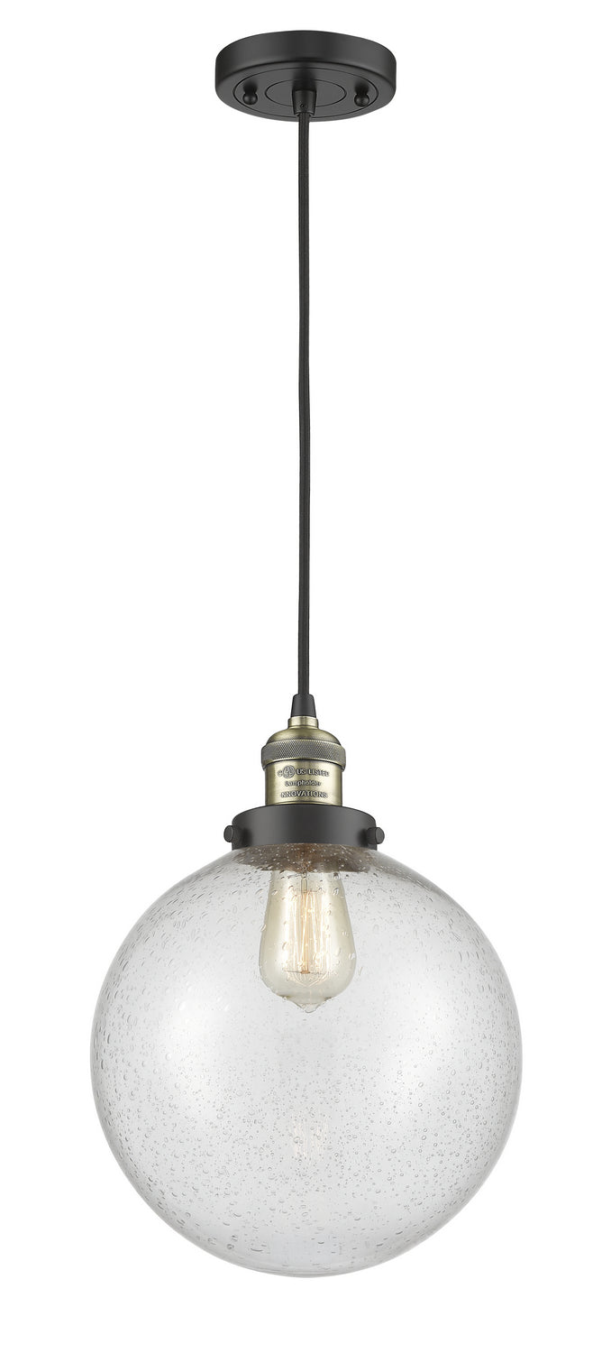 Innovations 201C-BAB-G204-10 One Light Mini Pendant, Black Antique Brass