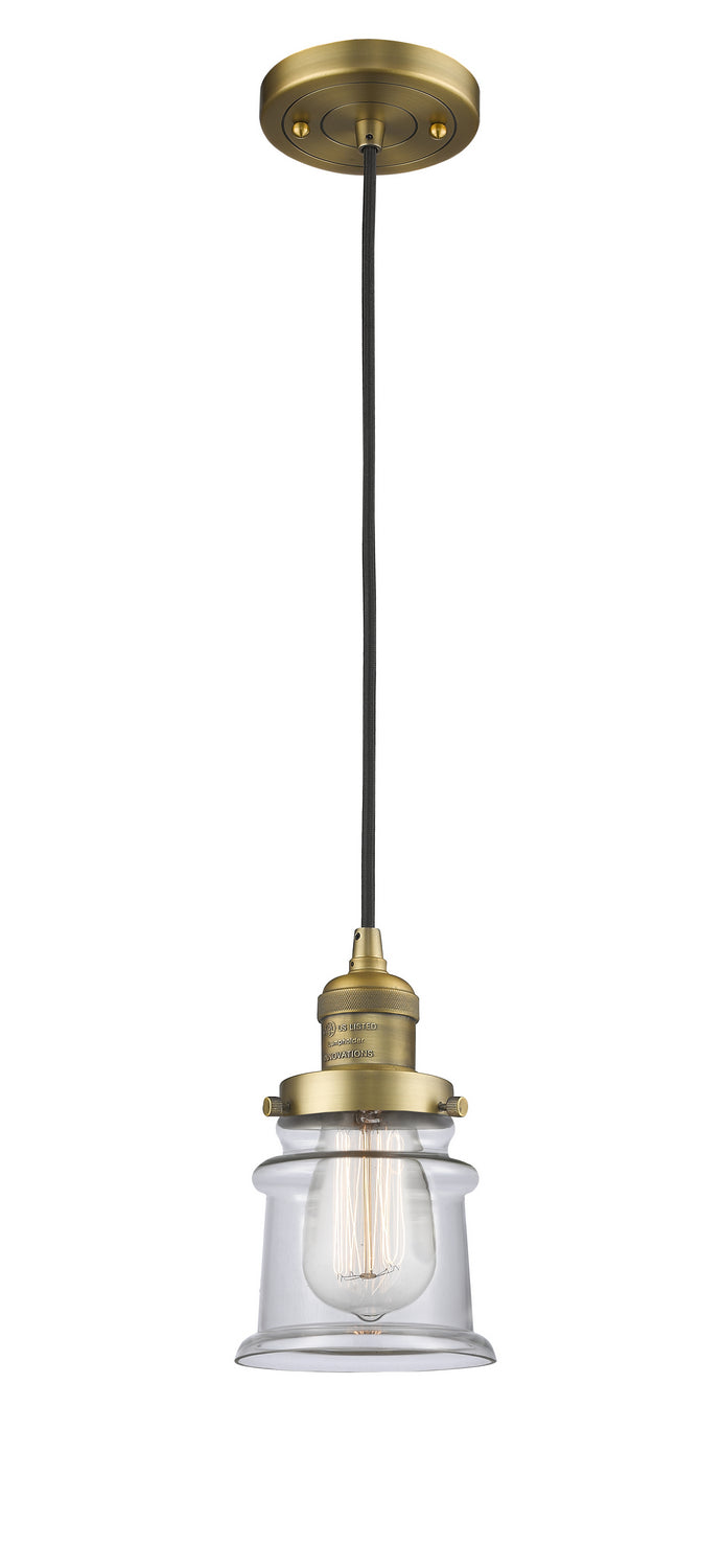 Innovations 201C-BB-G182S One Light Mini Pendant, Brushed Brass