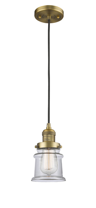 Innovations 201C-BB-G182S One Light Mini Pendant, Brushed Brass
