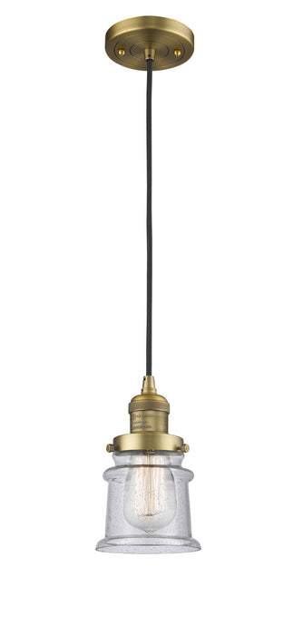 Innovations 201C-BB-G184S One Light Mini Pendant, Brushed Brass
