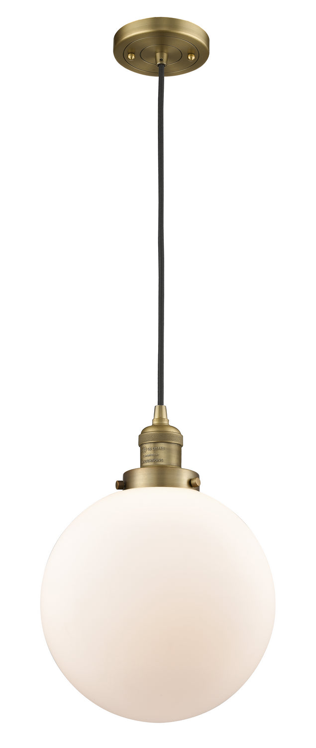 Innovations 201C-BB-G201-10 One Light Mini Pendant, Brushed Brass