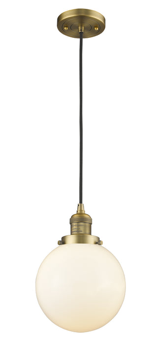 Innovations 201C-BB-G201-8 One Light Mini Pendant, Brushed Brass