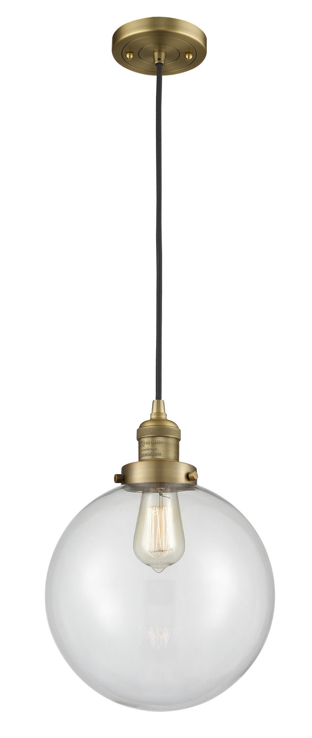 Innovations 201C-BB-G202-10 One Light Mini Pendant, Brushed Brass