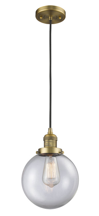 Innovations 201C-BB-G202-8 One Light Mini Pendant, Brushed Brass